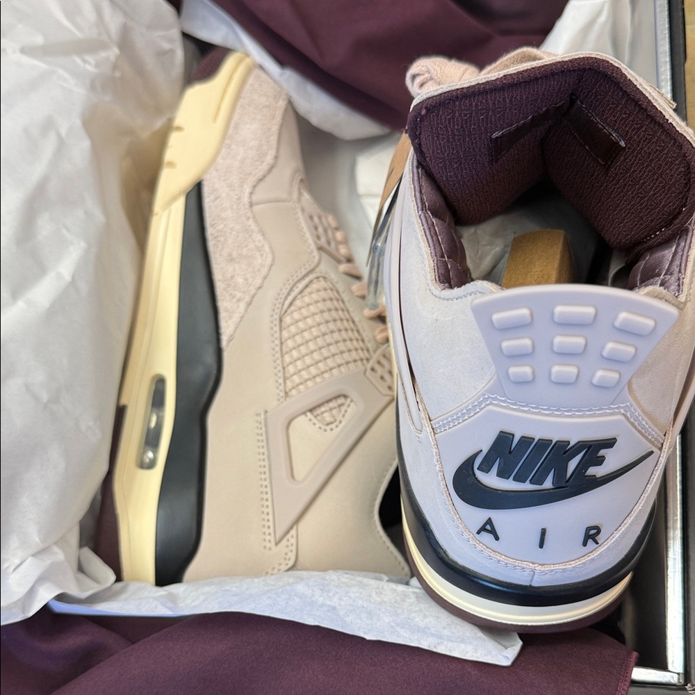 Jordan Men's Sneakers in Cream and Brown - Picture 3 of 4